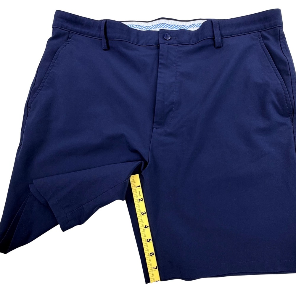 FJ FootJoy Performance Golf Shorts Men 40 Navy Blue Spandex Stretch Chino 8" - Picture 9 of 11